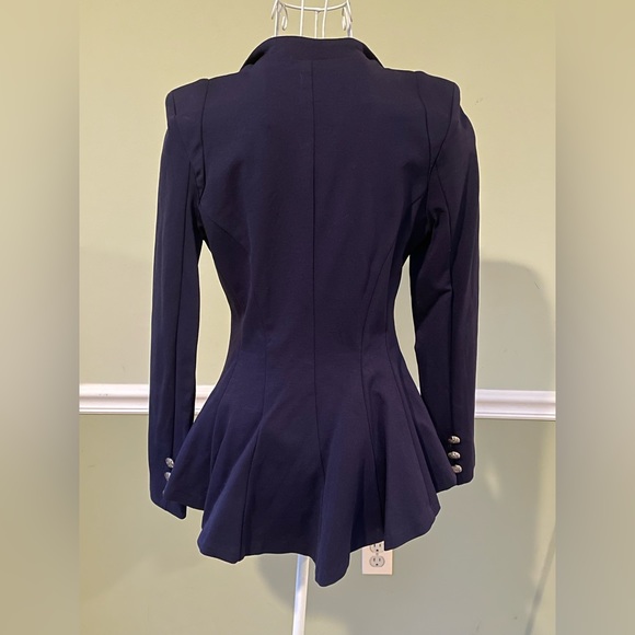 Blazer Suit Jacket Sport Coat Business Work Interview Flair Navy empire waist - Picture 2 of 7